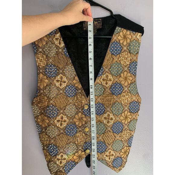 Bali Chic Vest / One Size / Beaded / Batik / Boho / Gypsy / Adjustable Waist - Picture 6 of 9